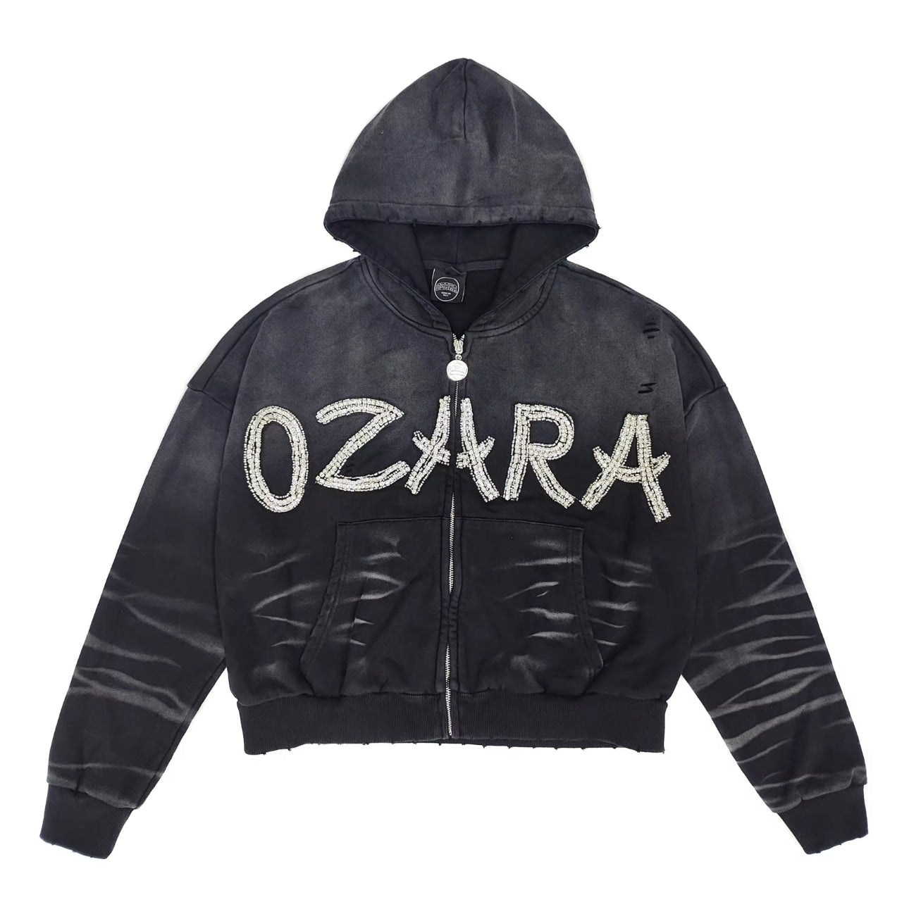 "WAVE" BLACK ZIP UP