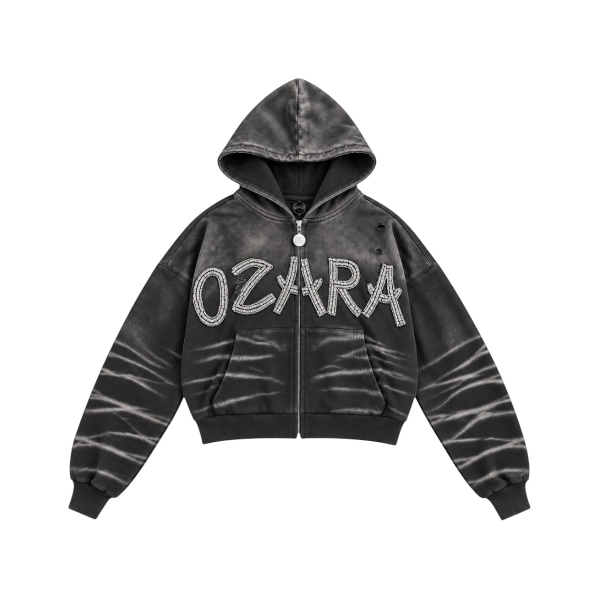 "WAVE" BLACK ZIP UP